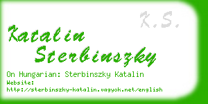 katalin sterbinszky business card